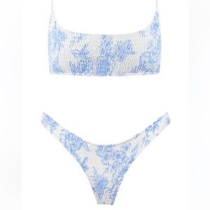 Blue and white triangl bikini